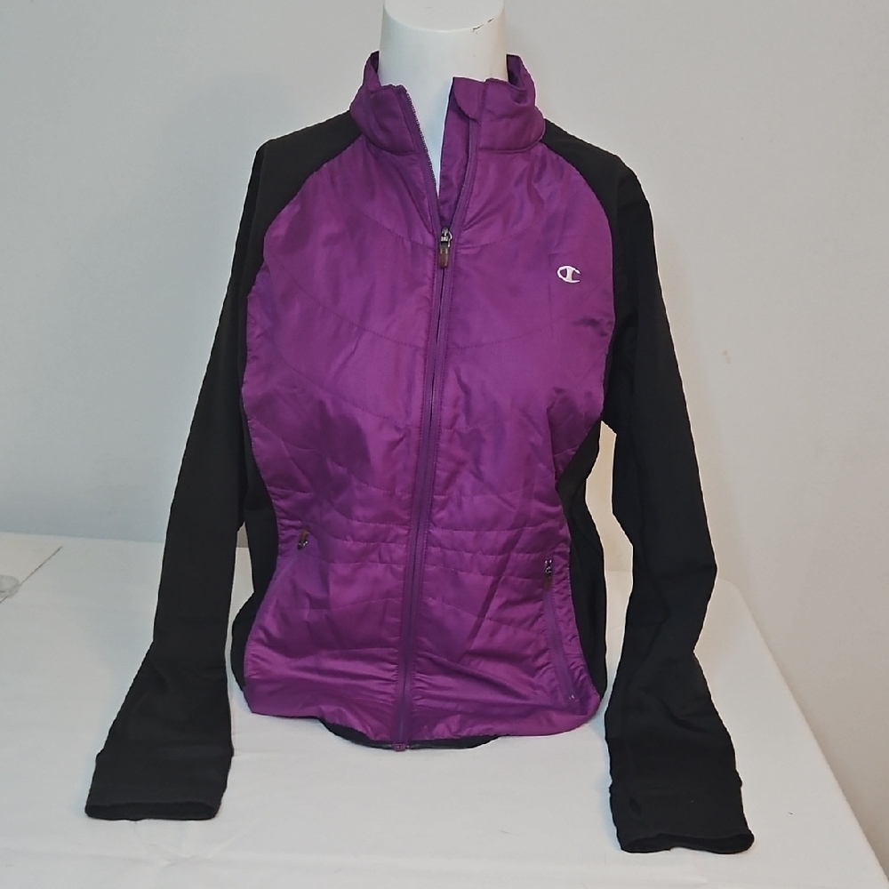 Champion Women's Puffer Jacket in Purple and Black